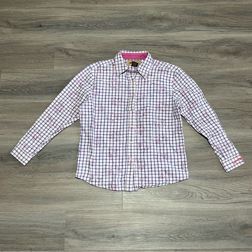 Wrangler Youth Girl’s XL Button Up Pearl Snap Horse Print Equestrian Western AOP